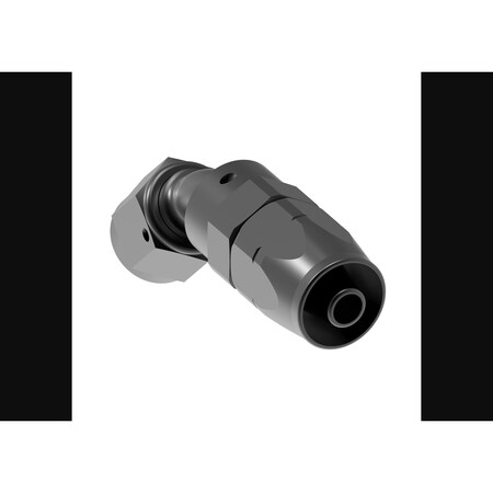Aeroquip -10 AN Hose, 45 Degree Elbow, Anodized, Black, Aluminum FCM4424
